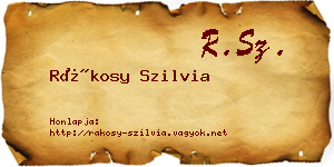 Rákosy Szilvia névjegykártya