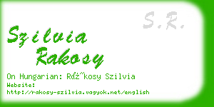 szilvia rakosy business card